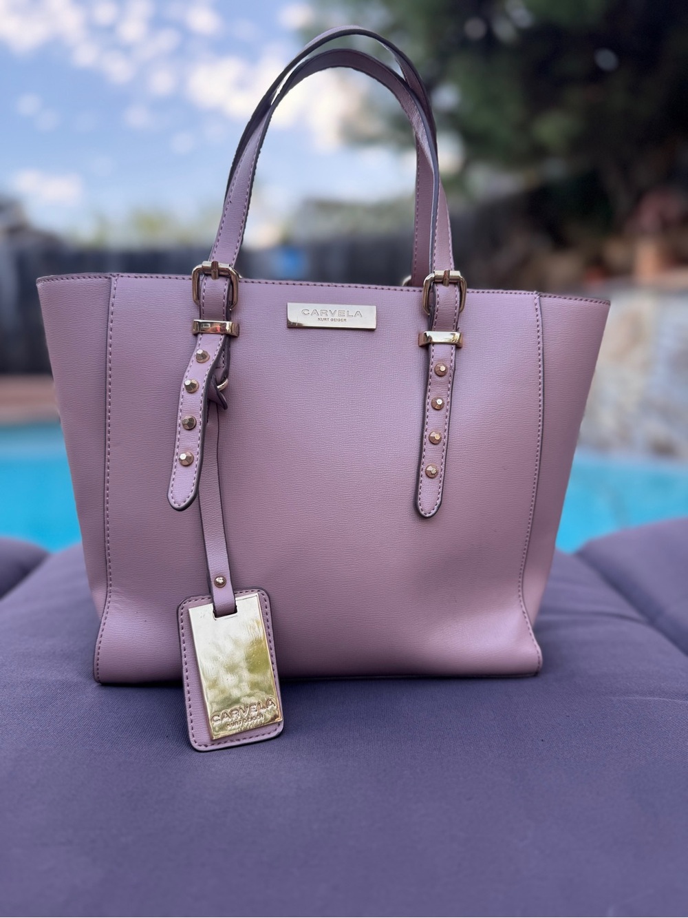 NWOT Carvela Kurt Geiger Lilac Studded Tote Bag NWOT
